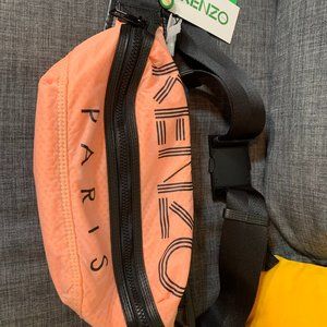 kenzo orange transparent sport logo bum bag